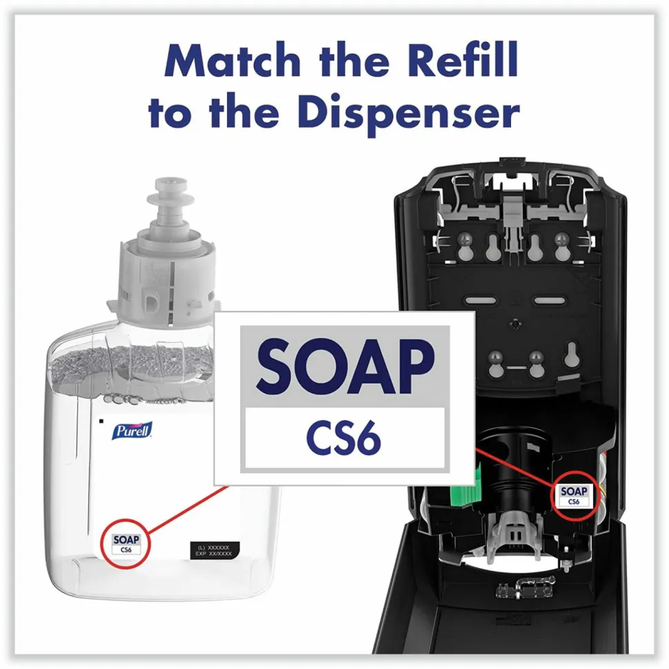 PURELL CS6 Soap Touch-Free Dispenser, 1,200 mL, 4.88 x 8.8 x 11.38, White