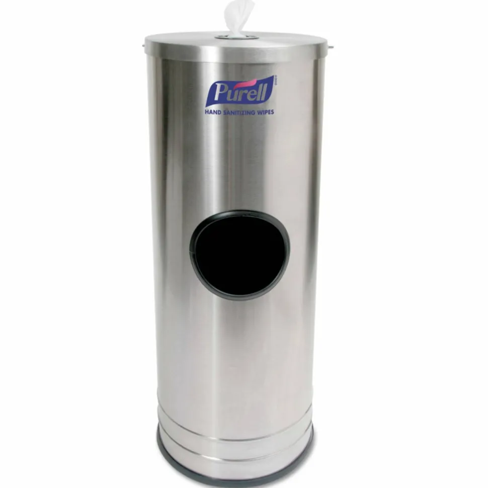 PURELL Dispenser Stand for Sanitizing Wipes, 1,500 Wipe Capacity, 10.25 x 10.25 x 14.5, Stainless Steel