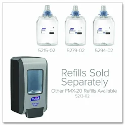 PURELL FMX-20 Soap Push-Style Dispenser, 2,000 mL, 6.5 x 4.65 x 11.86, Graphite/Chrome, 6/Carton