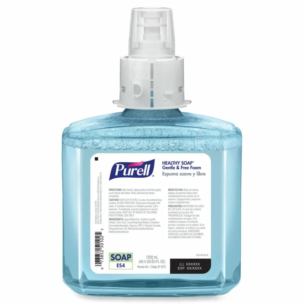 PURELL HEALTHY SOAP Gentle and Free Foam Refill, For ES4 Dispensers, Fragrance-Free, 1,200 mL, 2/Carton