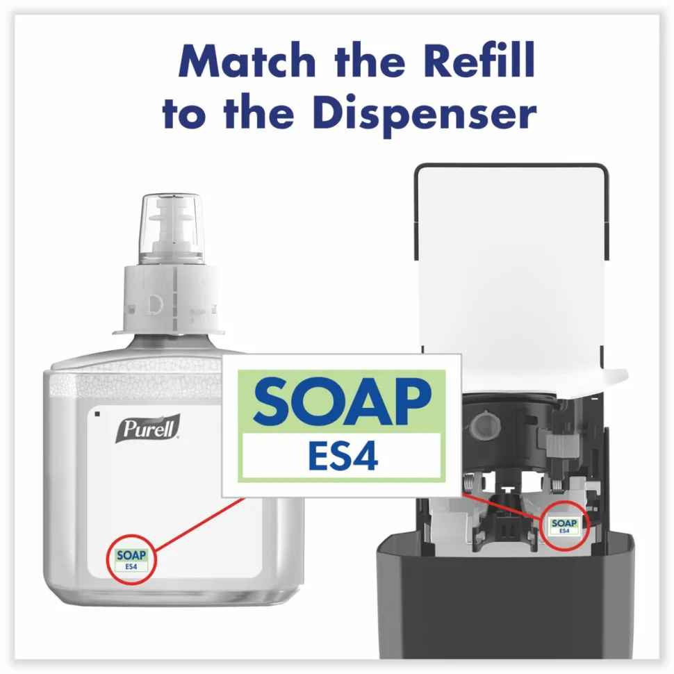 PURELL HEALTHY SOAP Gentle and Free Foam Refill, For ES4 Dispensers, Fragrance-Free, 1,200 mL, 2/Carton