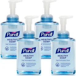 PURELL High Performance HEALTHY SOAP Foam, Fragrance Free, 17.4 Oz, Pack Of 4 Bottles