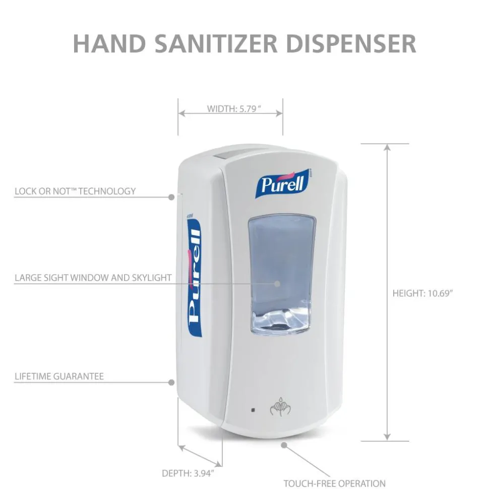 PURELL LTX-12 Touch-Free Dispenser, 1,200 mL, 5.75 x 4 x 10.5, White