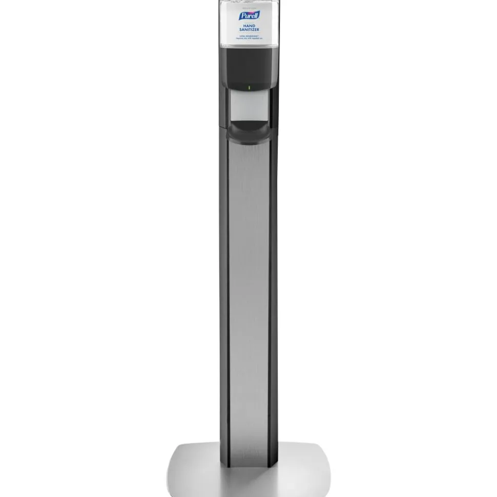 Purell MESSENGER ES6 Floor Stand With Dispenser, 40"H x 16-3/4"W x 6"D, Graphite