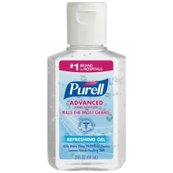 PURELL Portable Instant Hand Sanitizer - 2 fl oz (59.1 mL) - Flip Top Bottle Dispenser - Kill Germs - Hand - Clear - Moisturizing - 24 / Carton