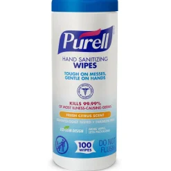 Purell Sanitizing Wipes, Fresh Citrus Scent, Pack of 100 Wipes