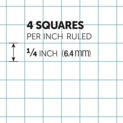 Quadrille Pads, 4 x 4 Squares/Inch, 50 Sheets, White, Pack Of 6