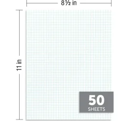 Quadrille Pads, 4 x 4 Squares/Inch, 50 Sheets, White, Pack Of 6
