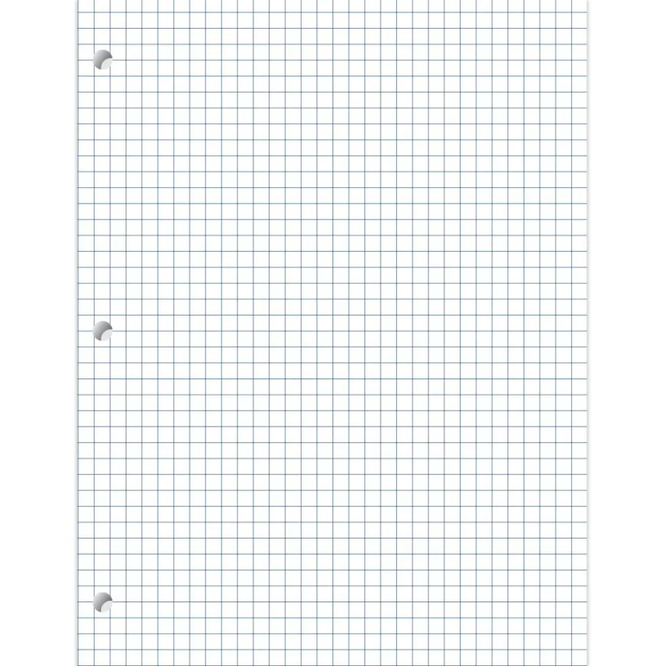 Quadrille-Ruled Notebook Filler Paper, 8" x 10 1/2", White, Pack Of 80 Sheets