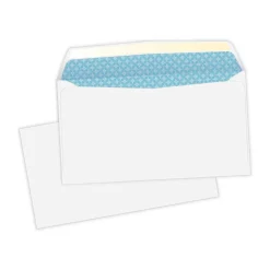 Quality Park #6 Business Envelopes, Security, Gummed Seal, White, Box Of 500