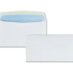 Quality Park #6 Business Envelopes, Security, Gummed Seal, White, Box Of 500