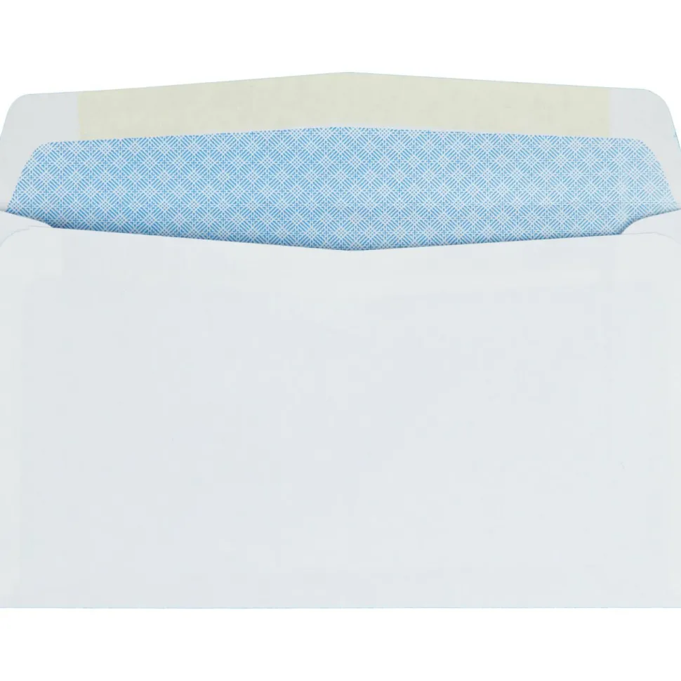 Quality Park #6 Business Envelopes, Security, Gummed Seal, White, Box Of 500