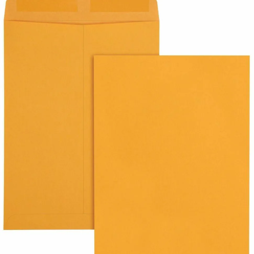 Quality Park Catalog Envelopes, Gummed Closure, 9" x 12", Brown, Box Of 100