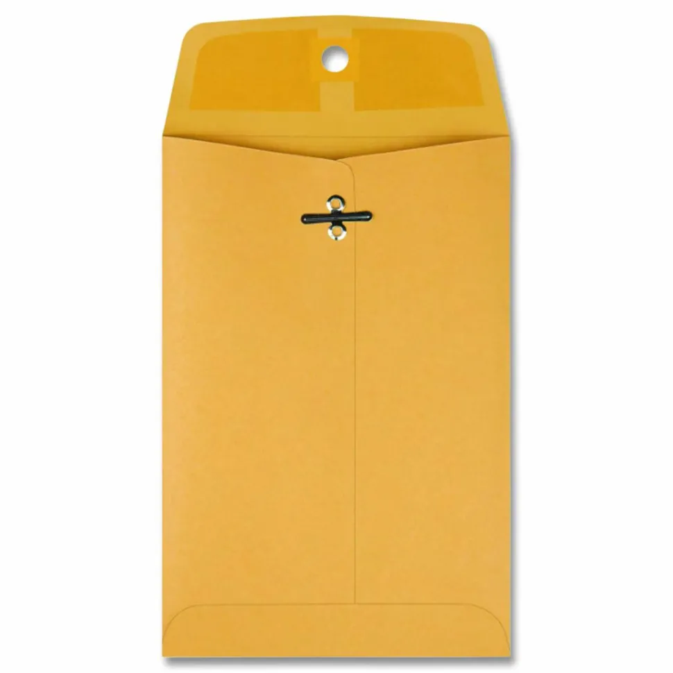Quality Park Clasp Envelopes, #35, 5" x 7 1/2", Brown, Box Of 100