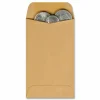 Quality Park Coin Envelopes, 2 1/2" x 4 1/4", Brown Kraft, Box Of 500