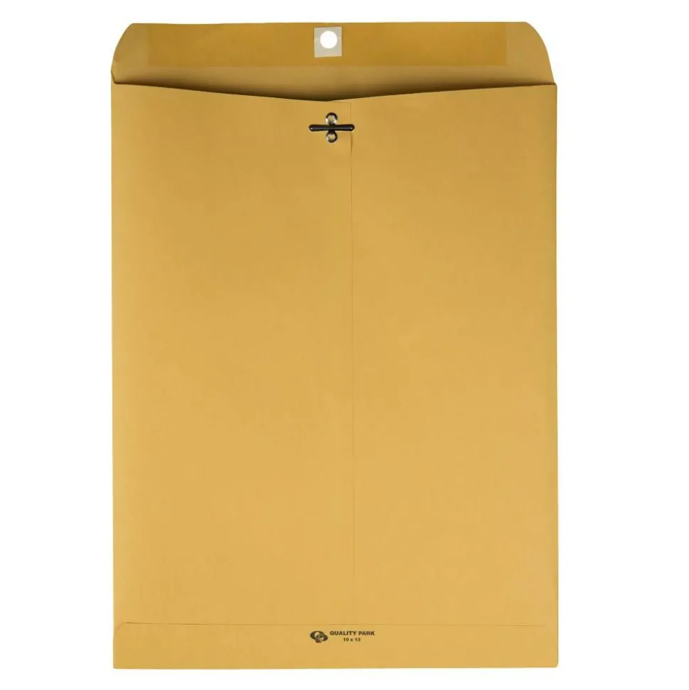 Quality Park Envelopes, 10" x 13", Clasp Closure, Brown, Box Of 250