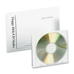 Quality Park Foam Lined Disk/CD Mailers, 5 1/8" x 5", 100% Recycled, White, Box Of 25