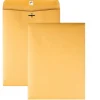 Quality Park Gummed Kraft Clasp Envelopes - Clasp - #90 - 9" Width x 12" Length - 28 lb - Gummed - Kraft - 100 / Box - Kraft