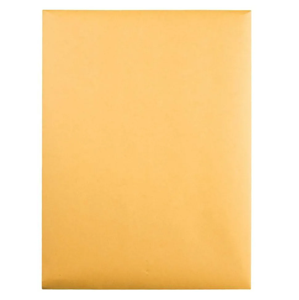 Quality Park Gummed Kraft Clasp Envelopes - Clasp - #90 - 9" Width x 12" Length - 28 lb - Gummed - Kraft - 100 / Box - Kraft