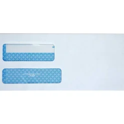 Quality Park No. 9 Double Window Security Tint Envelopes with Self-Seal Closure - Security - #9 - 3 7/8"x 8 7/8" - 24 lb - Adhesive - 250 Box - White