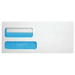 Quality Park #9 Redi-Seal Double-Window Security Envelopes, Left Windows (Top/Bottom), Self-Seal, White, Box Of 500