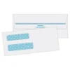 Quality Park #8 5/8 Redi-Seal Double-Window Security Envelopes, Left Windows (Top/Bottom), Self-Seal, White, Box Of 500