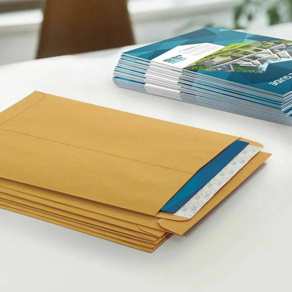Quality Park Redi-Strip Catalog Envelopes, 9" x 12", Self-Adhesive, Brown Kraft, Box Of 100