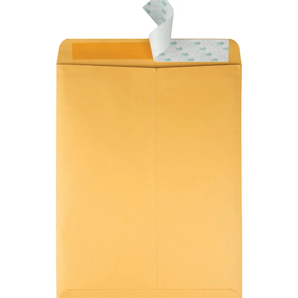 Quality Park Redi-Strip Catalog Envelopes, 10" x 13", Self-Adhesive, Brown Kraft, Box Of 100