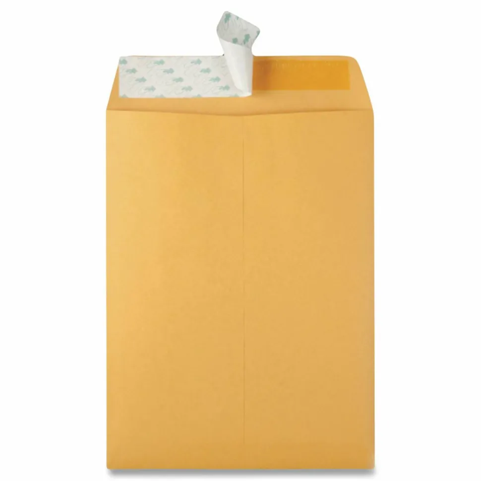 Quality Park Redi-Strip Catalog Envelopes, 10" x 13", Self-Adhesive, Brown Kraft, Box Of 100