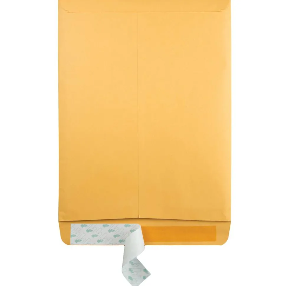 Quality Park Redi-Strip Catalog Envelopes, 10" x 13", Self-Adhesive, Brown Kraft, Box Of 100