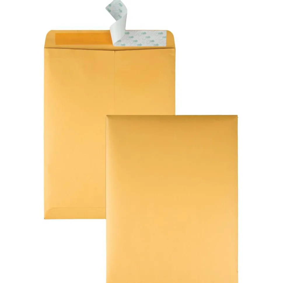 Quality Park Redi-Strip Catalog Envelopes, 10" x 13", Self-Adhesive, Brown Kraft, Box Of 100