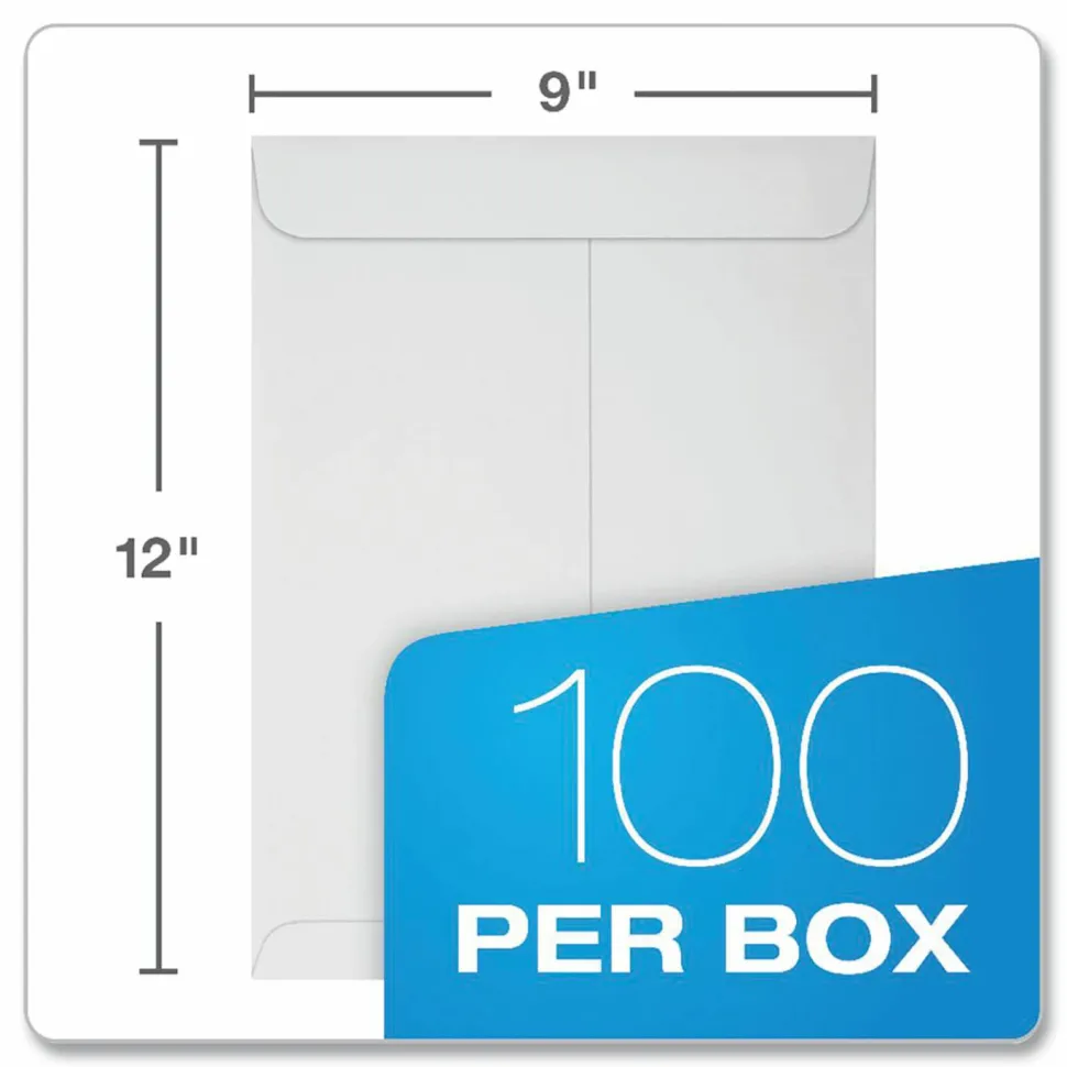 Quality Park Redi-Strip Plain Catalog Envelopes - Catalog - #10 1/2 - 9" Width x 12" Length - 28 lb - Peel & Seal - Wove - 100 / Box - White