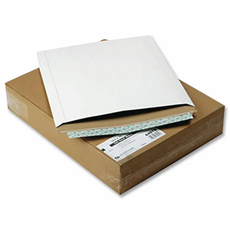 Quality Park Sturdy Fiberboard Photo Mailers - Board - 12 3/4" Width x 15" Length - Self-sealing - Fiberboard - 25 / Box - White