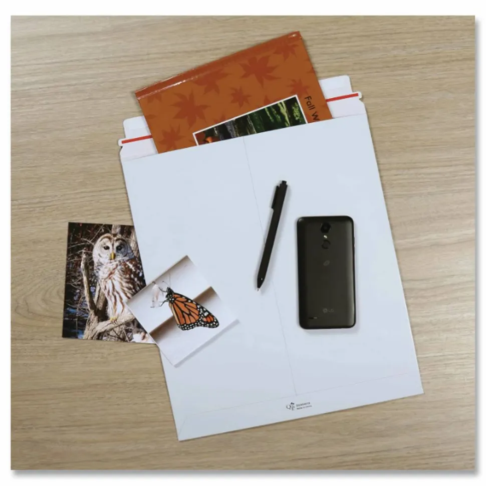 Quality Park Sturdy Fiberboard Photo Mailers - Board - 12 3/4" Width x 15" Length - Self-sealing - Fiberboard - 25 / Box - White