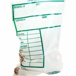 Quality Park Tamper-Evident Cash Transmittal Bags With Redi-Strip, 6" x 9", White, Pack Of 100