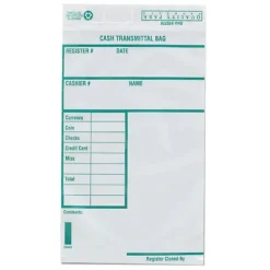 Quality Park Tamper-Evident Cash Transmittal Bags With Redi-Strip, 6