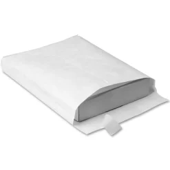Quality Park Tyvek Expansion 10" x 13" x 1 1/2" Envelopes, 14 Lb, Self-Adhesive Closure, White, Carton Of 100