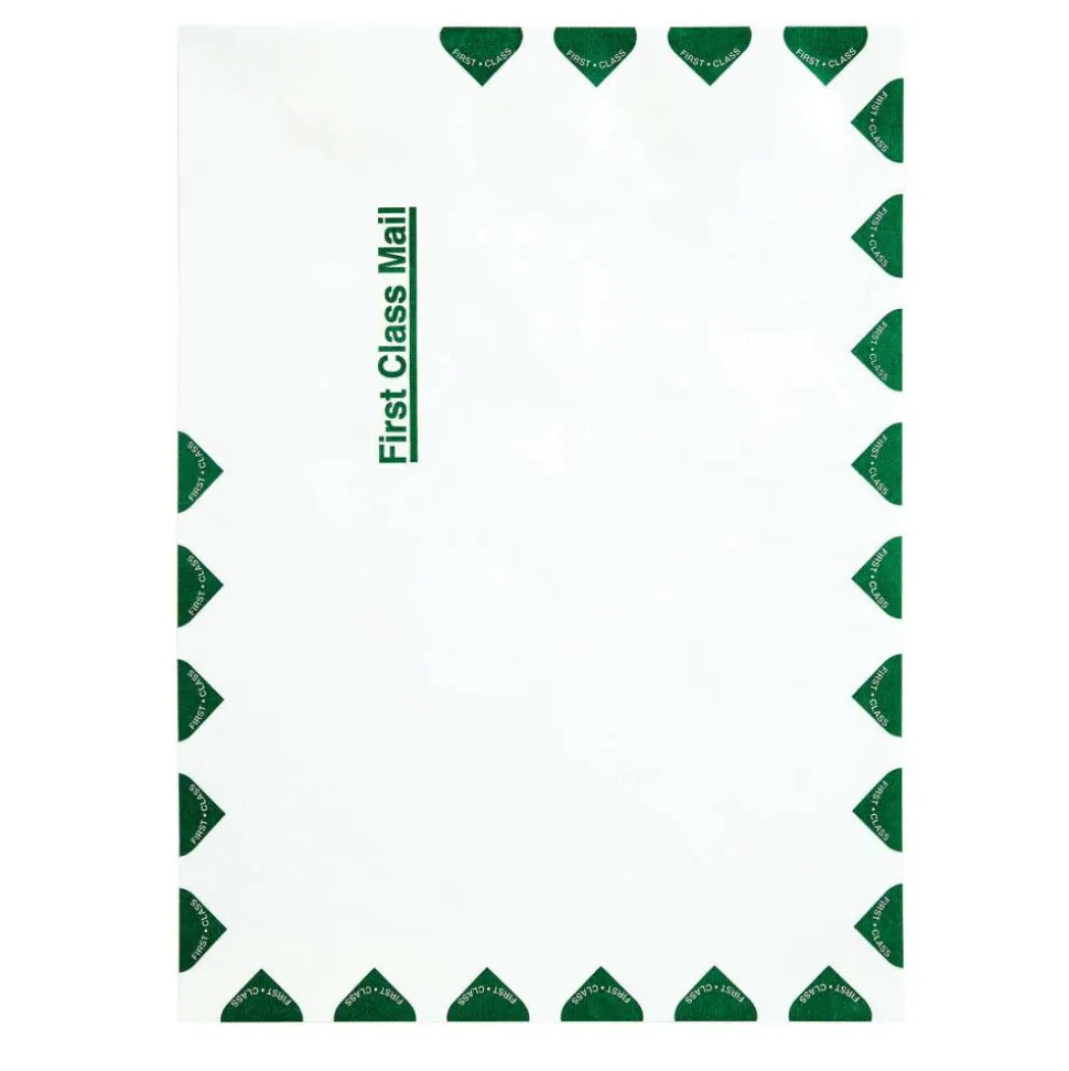 Quality Park Tyvek 9" x 12" Envelopes, Self-Adhesive, First Class, White, Box Of 100
