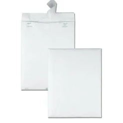 Quality Park Tyvek 12" x 15 1/2" Envelopes, Self-Adhesive, White, Box Of 100