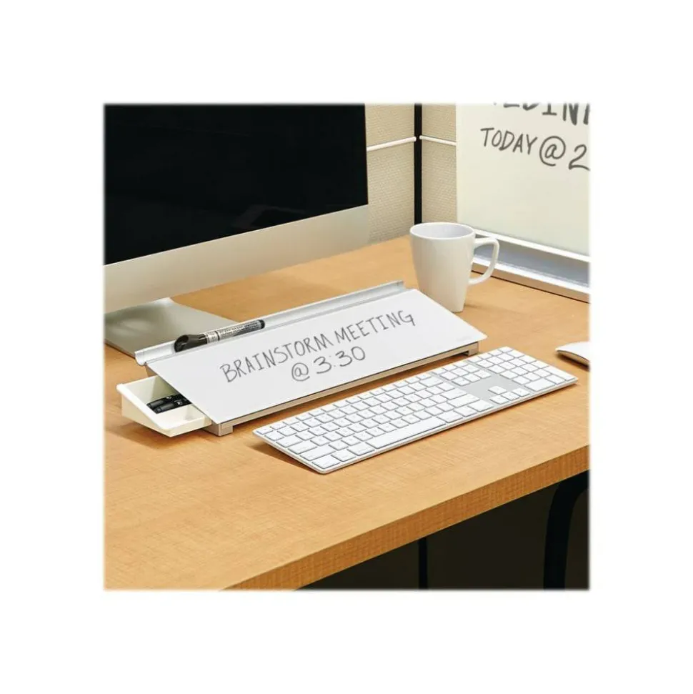 Quartet Dry-Erase Desktop Computer Pad, 18" x 6", White