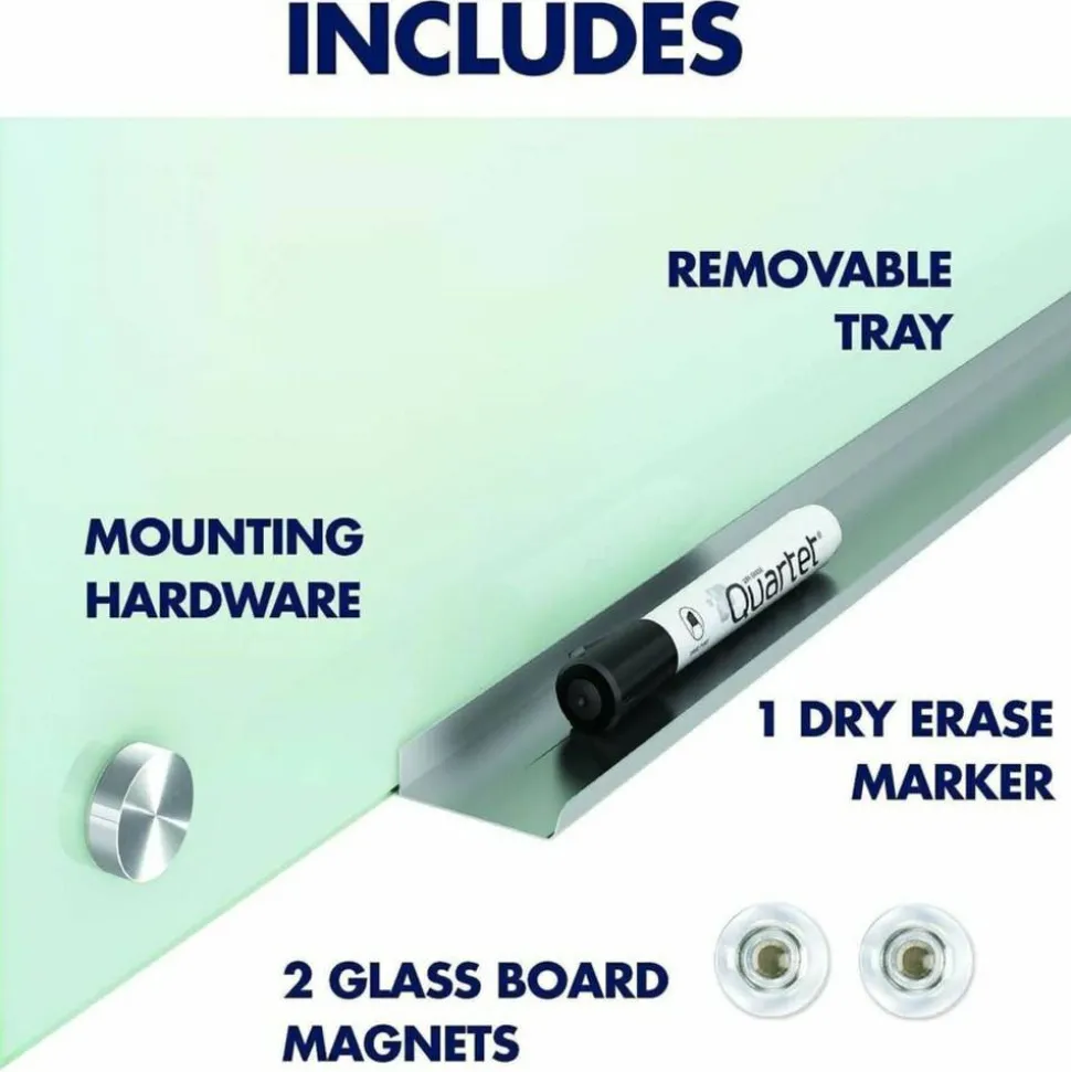 Quartet Infinity Magnetic Glass Unframed Dry-Erase Whiteboard, 72" x 48", White