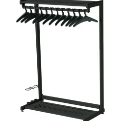 Quartet Garment Rack With Hangers, 12 Hangers, 2 Shelves, 48" Width, Black