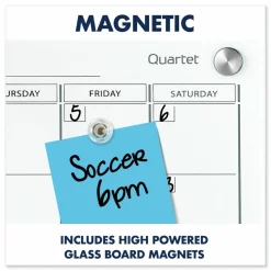 Quartet Infinity Magnetic Glass Calendar Board, Monthly Planning/Scheduling, 48
