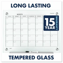 Quartet Infinity Magnetic Glass Calendar Board, Monthly Planning/Scheduling, 48