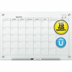 Quartet Infinity Magnetic Glass Calendar Board, Monthly Planning/Scheduling, 48
