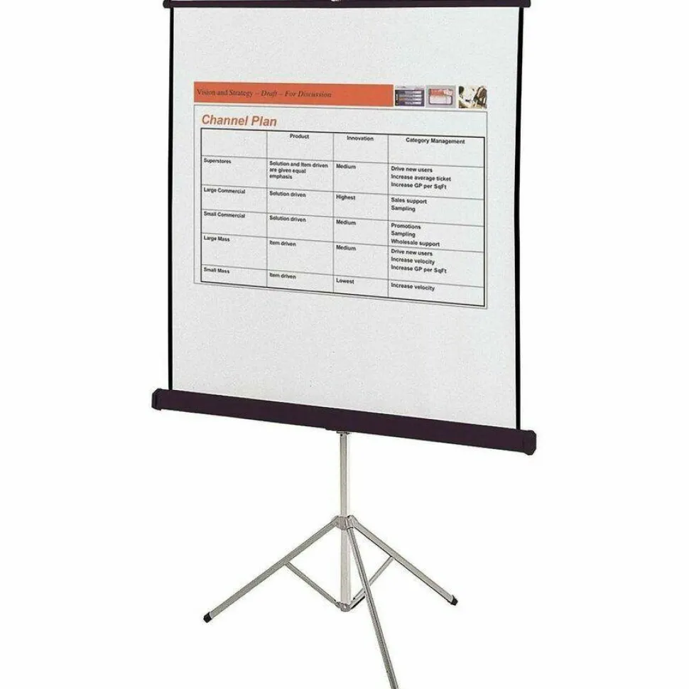 Quartet Portable Tripod Projection Screen, 70" x 70"