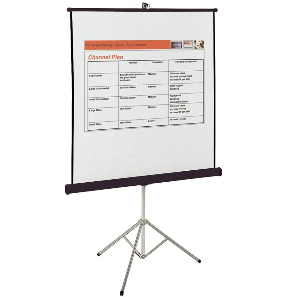 Quartet Portable Tripod Projection Screen, 70" x 70"