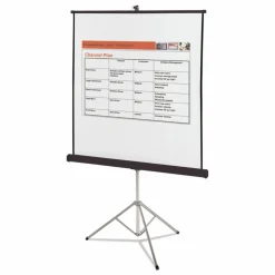 Quartet Portable Tripod Projection Screen, 60 x 60, White Matte Finish