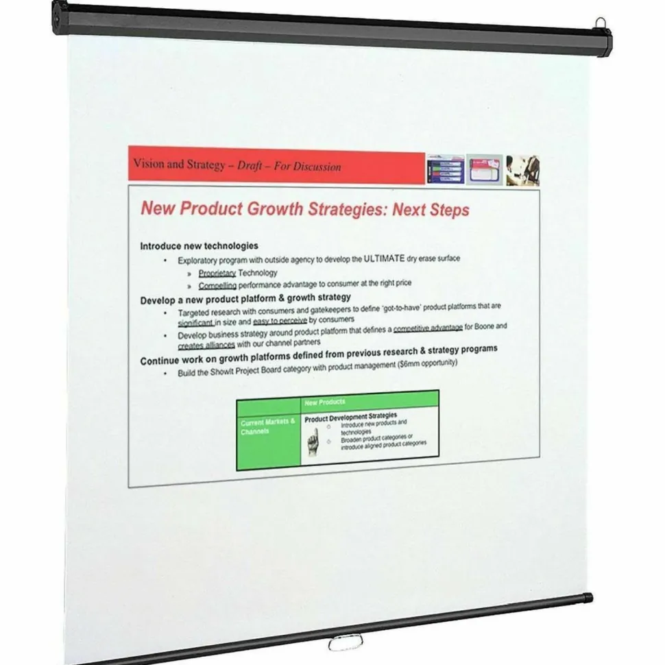 Quartet Wall/Ceiling Projector Screen, 96" x 96", Black/Matte White
