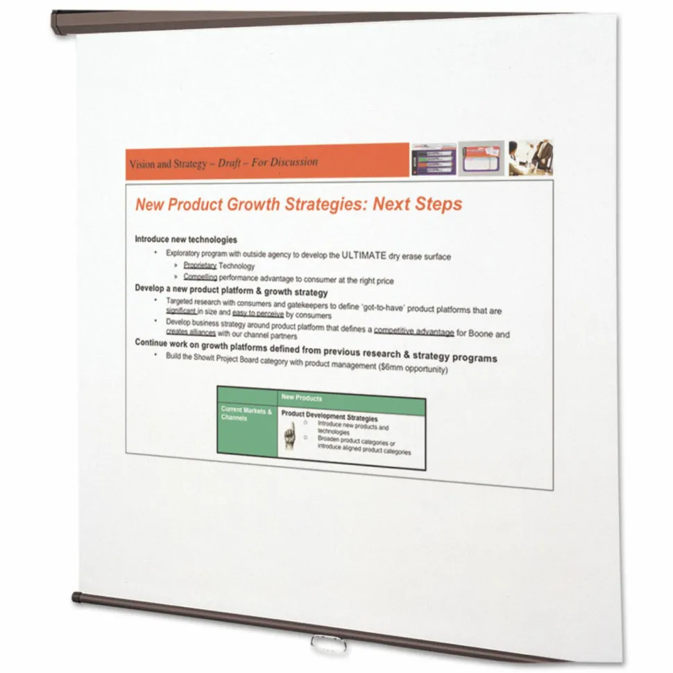 Quartet Wall or Ceiling Projection Screen, 84 x 84, White Matte Finish